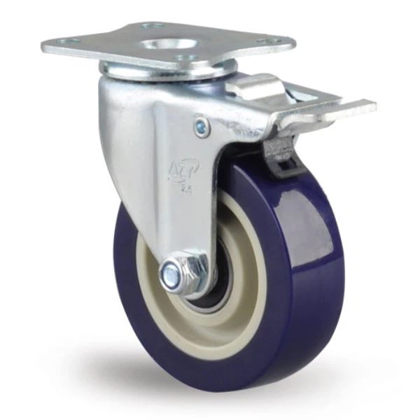 2.5 Inch Polyurethane On Polypropylene Swivel Casters With Brake