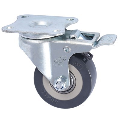 Small Light Duty PU Casters Brake