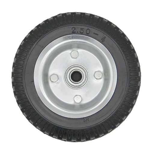 2.50-4 rubber flat free wheels for trolley carts